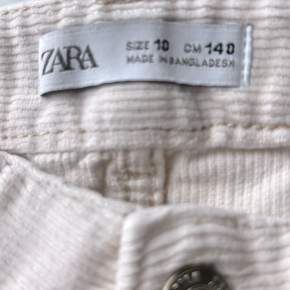 Zara Kids Girl's Corduroy Pants Cream Size 10 - Picture 7 of 8